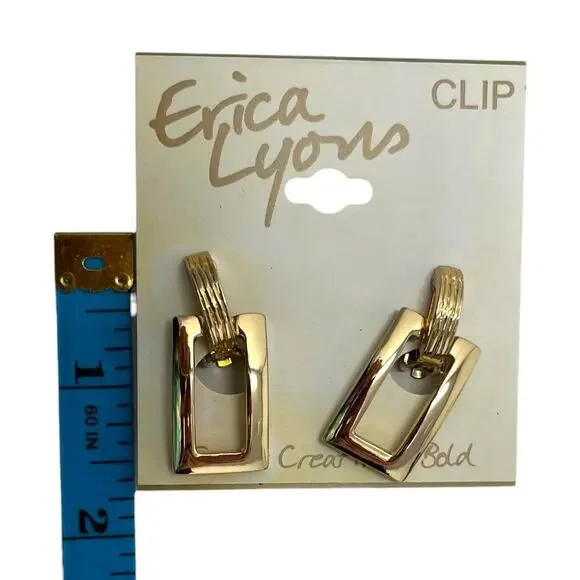 Erica Lyons NWT Clip-On Earrings Bundle. Gold, Silver & Statement. Vintage Glam - Picture 4 of 6
